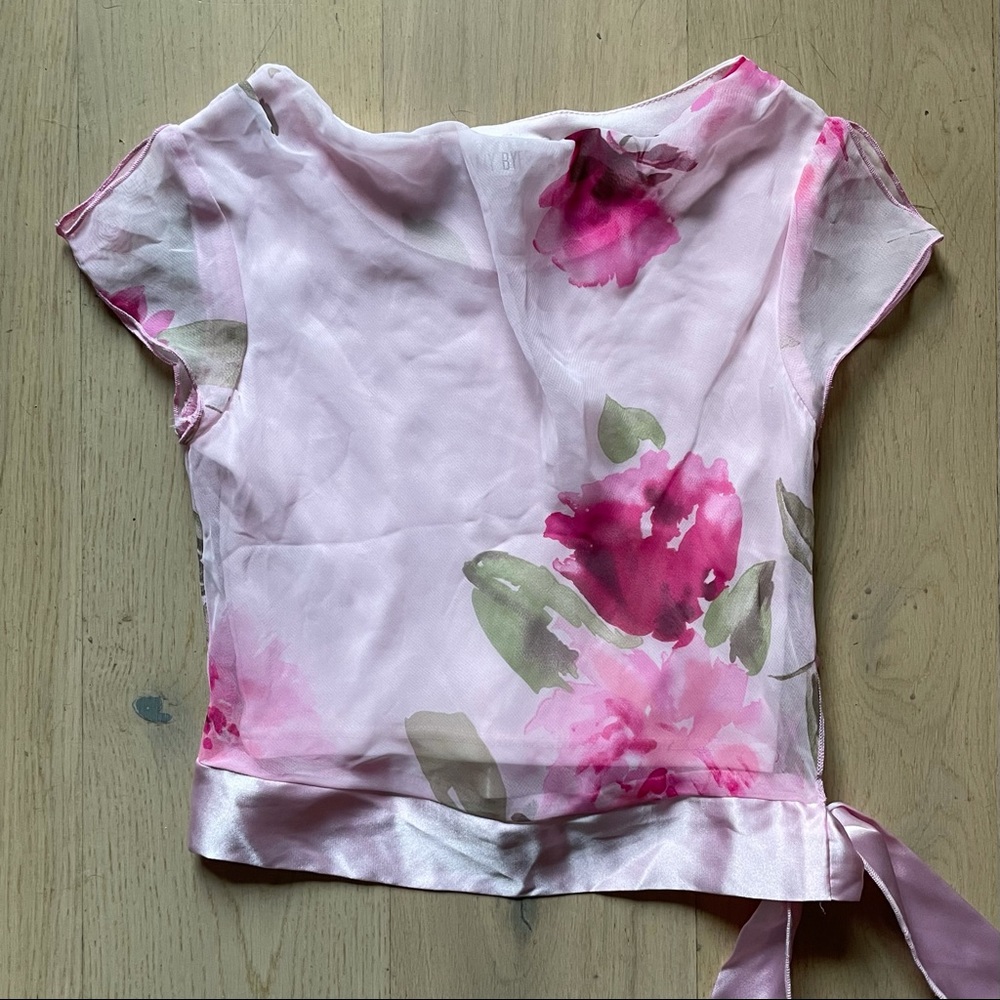 vintage 90s/y2k amy byer floral crop top